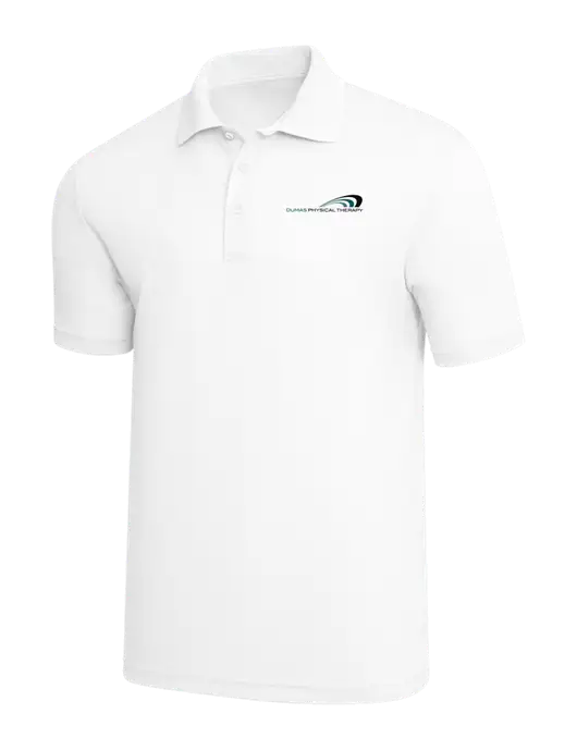 White PosiCharge RacerMesh Polo w/Dumas Logo