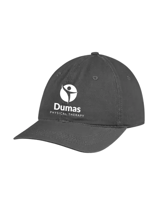 Garment Washed Unstructured Twill Charcoal Cap w/Dumas Logo