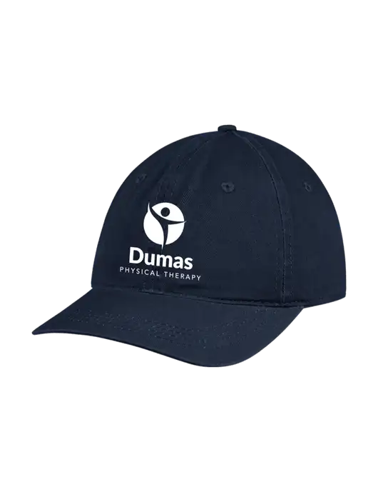 Garment Washed Unstructured Twill Navy Cap w/Dumas Logo