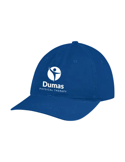 Garment Washed Unstructured Twill Royal Cap w/Dumas Logo