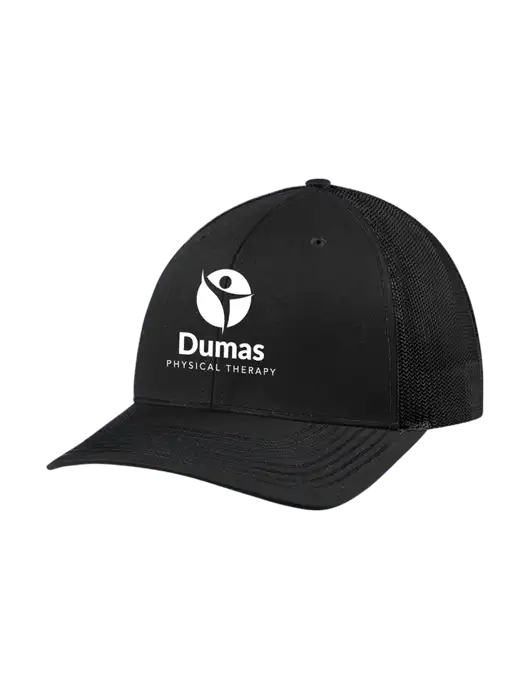 Richardson Adjustable Snapback Original 112 Trucker Cap Black w/Black Mesh w/Dumas Logo