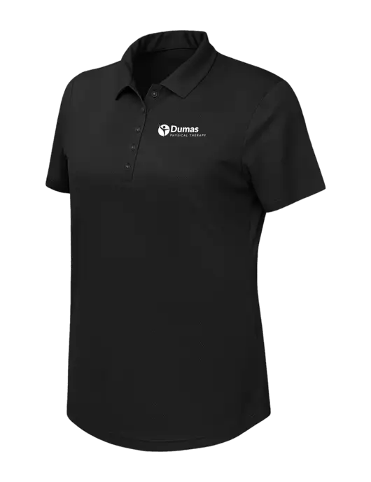 Callaway Womens Birdseye Black Polo w/Dumas Logo