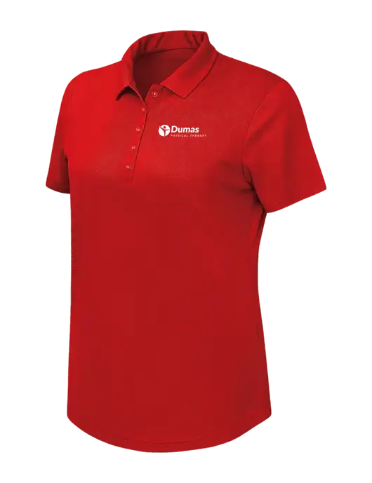 Callaway Womens Birdseye Red Polo w/Dumas Logo