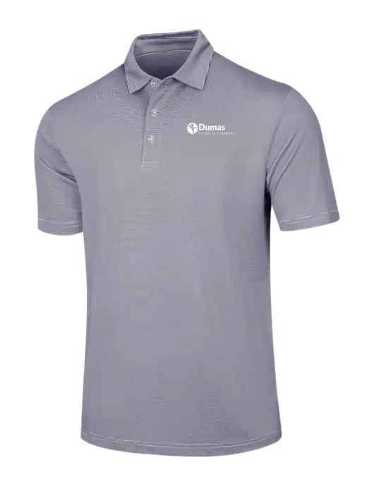 Callaway Navy Fine Line Stripe Polo w/Dumas Logo