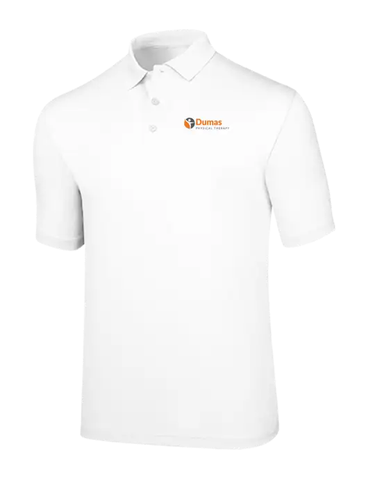 Callaway Opti-Dri White Chev Polo w/Dumas Logo