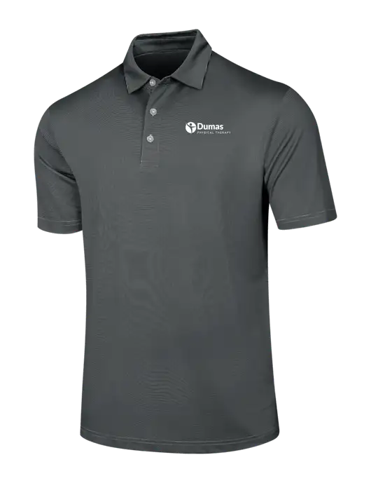 Callaway Black Fine Line Stripe Polo w/Dumas Logo