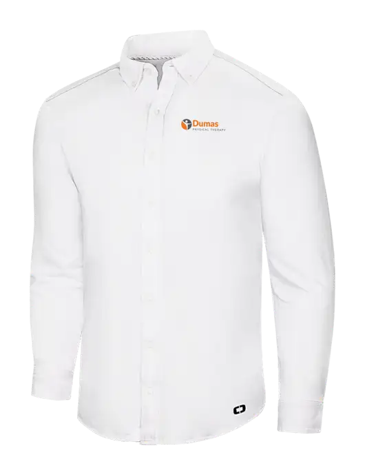 OGIO Bright White Modern Code Stretch Button-Up Shirt w/Dumas Logo