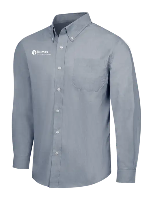 Navy Frost Crosshatch Easy Care Shirt w/Dumas Logo