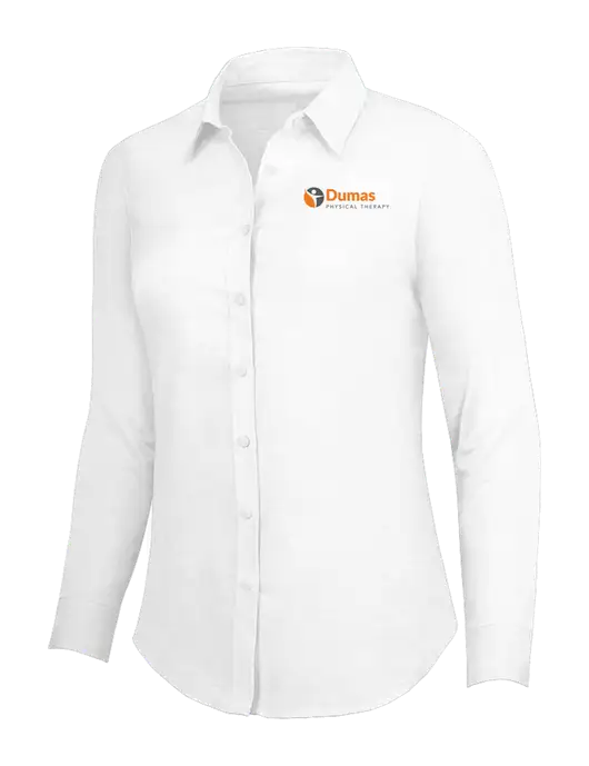 White Womens SuperPro Oxford Shirt w/Dumas Logo