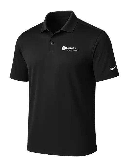 NIKE Black Victory Solid Polo w/Dumas Logo