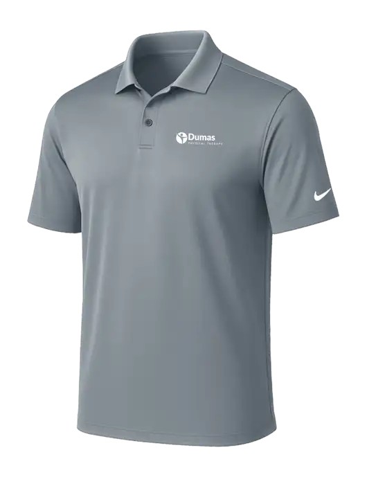 NIKE Medium Grey Victory Solid Polo w/Dumas Logo