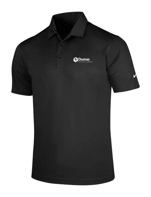 NIKE Black Dri-Fit Vertical Mesh Polo w/Dumas Logo