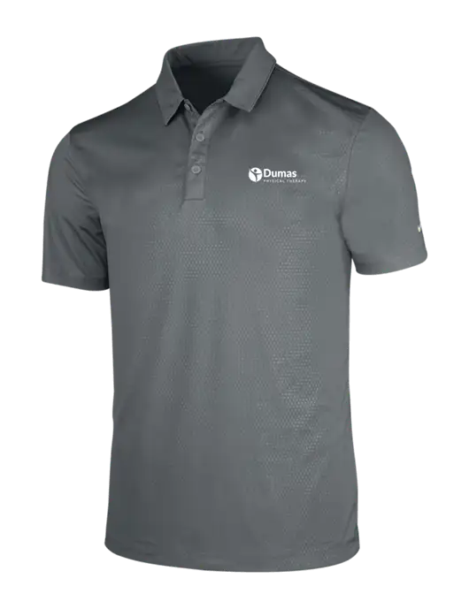 NIKE Medium Grey Dri-Fit Embossed Tri-Blade Polo w/Dumas Logo