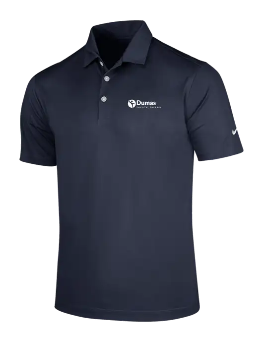 NIKE Dark Navy Dri-Fit Vertical Mesh Polo w/Dumas Logo