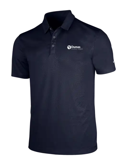 NIKE Dark Navy Dri-Fit Embossed Tri-Blade Polo w/Dumas Logo