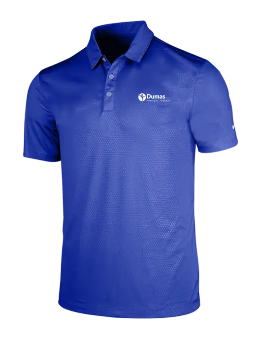 NIKE Dark Royal Dri-Fit Embossed Tri-Blade Polo w/Dumas Logo