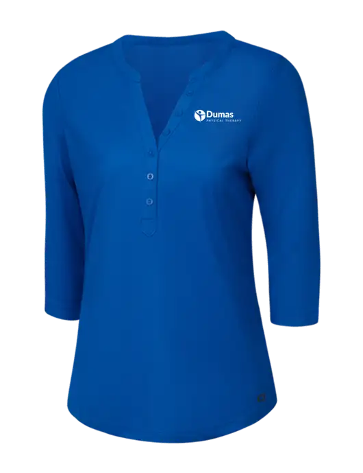 OGIO Royal Blue Jewel Henley w/Dumas Logo