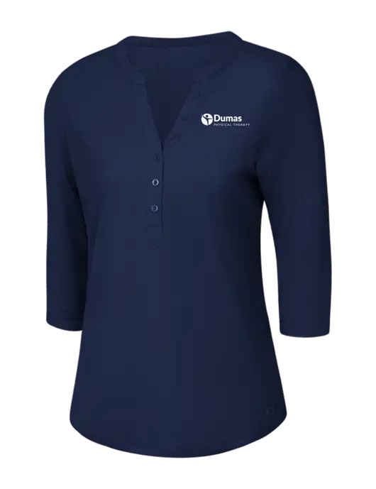 OGIO Navy Jewel Henley w/Dumas Logo