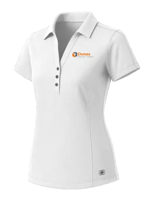 OGIO Womens White ONYX Polo w/Dumas Logo