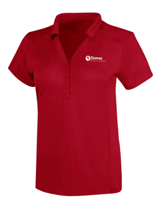 OGIO Red Womens Framework Polo w/Dumas Logo