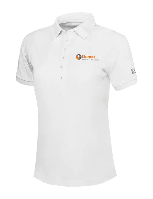 OGIO Womens Bright White Jewel Polo w/Dumas Logo