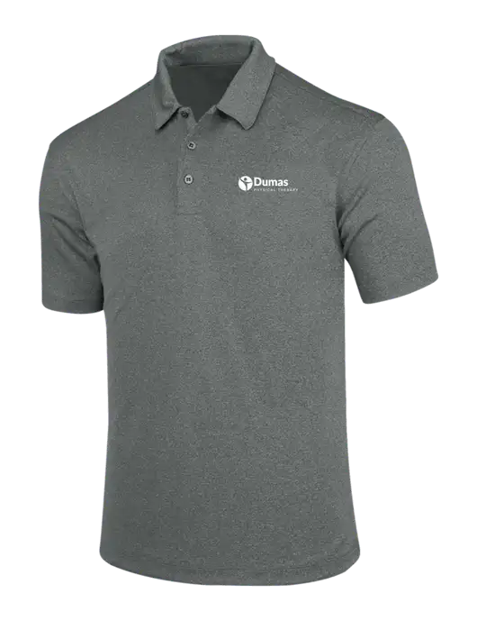 Charcoal Trace Heather Polo w/Dumas Logo