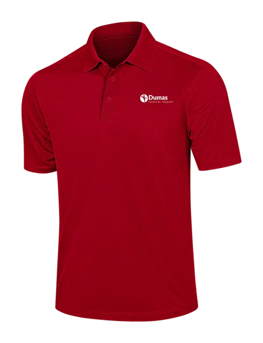 Red Diamond Textured Jacquard Polo w/Dumas Logo