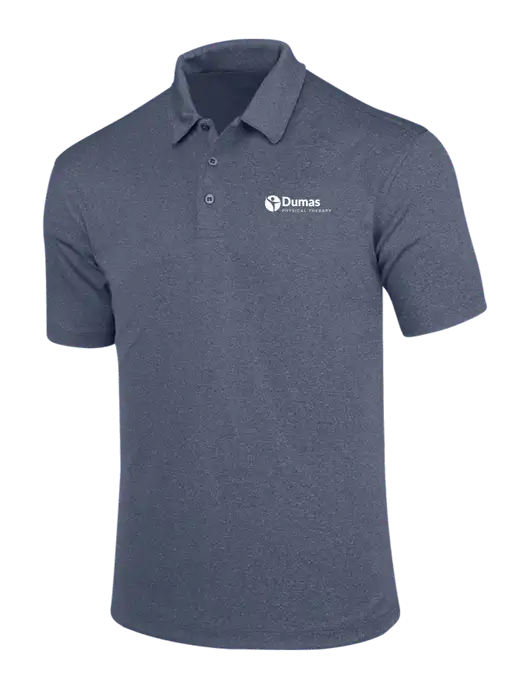 True Navy Trace Heather Polo w/Dumas Logo