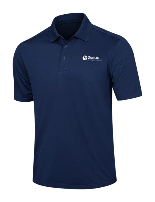 Dark Navy Diamond Textured Jacquard Polo w/Dumas Logo