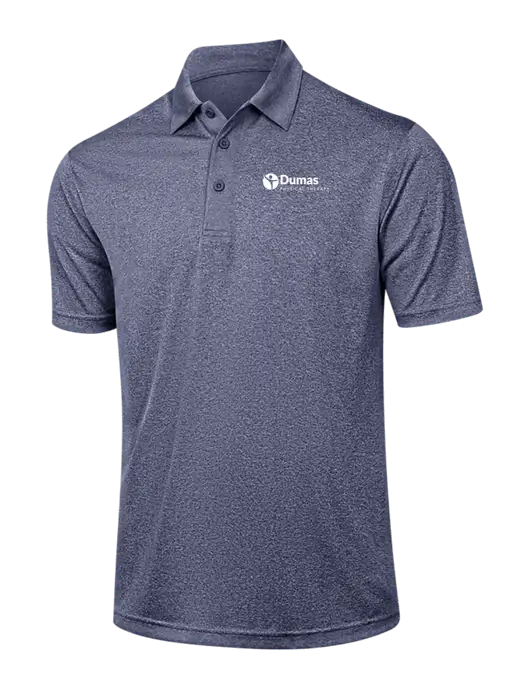 Navy Heather Contender Polo w/Dumas Logo