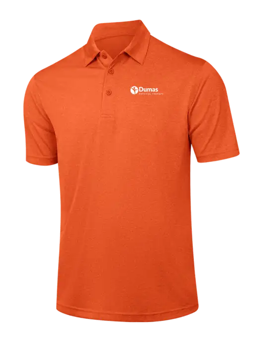 Orange Heather Contender Polo w/Dumas Logo