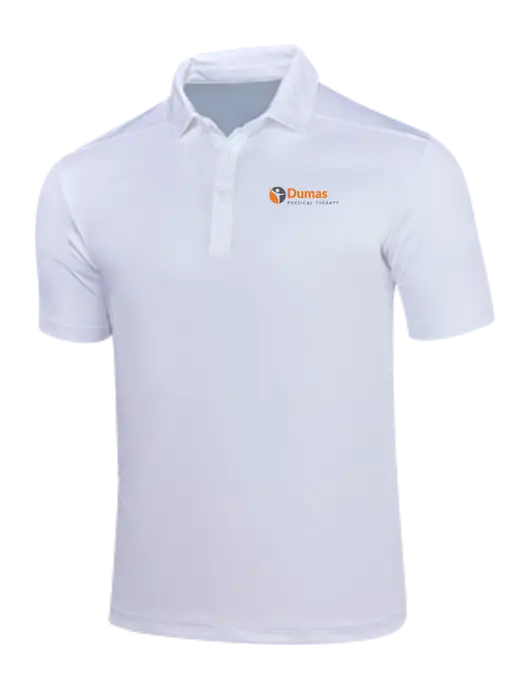White Posi-UV Pro Polo w/Dumas Logo