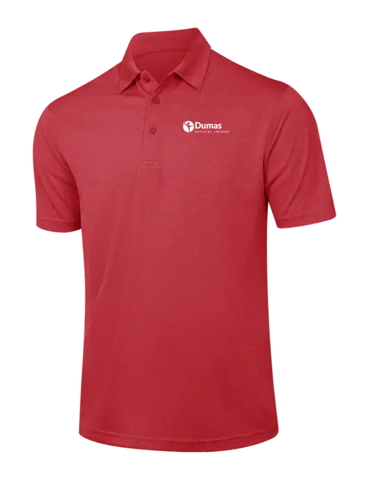Red Heather Contender Polo w/Dumas Logo