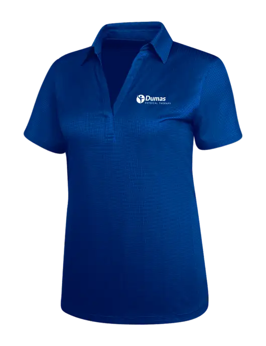 Dark Royal Blue Womens Performance Fine Jacquard Polo w/Dumas Logo