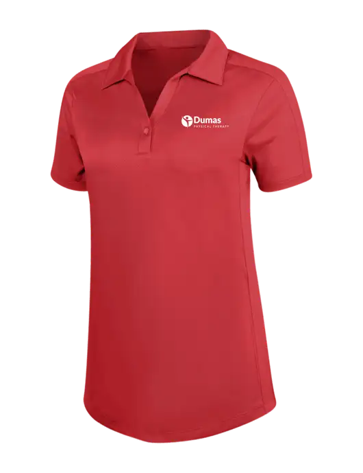 Womens Red Diamond Jacquard Polo w/Dumas Logo