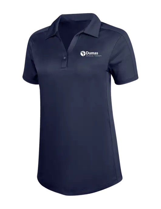 Womens Dark Navy Diamond Jacquard Polo w/Dumas Logo