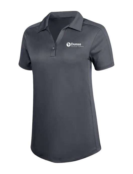 Womens Dark Grey Diamond Jacquard Polo w/Dumas Logo