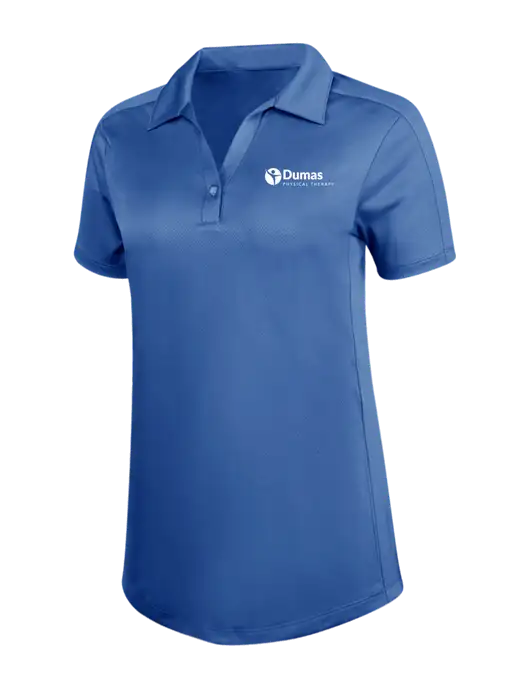 Womens Dark Royal Blue Diamond Jacquard Polo w/Dumas Logo