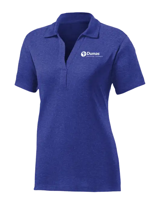 Womens Dark Royal Heather Contender Polo w/Dumas Logo
