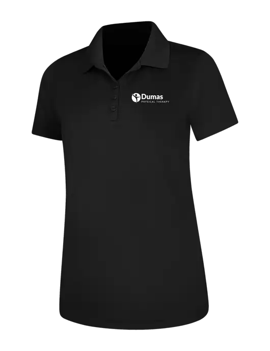 Black Womens Dry Zone UV Mesh Polo w/Dumas Logo