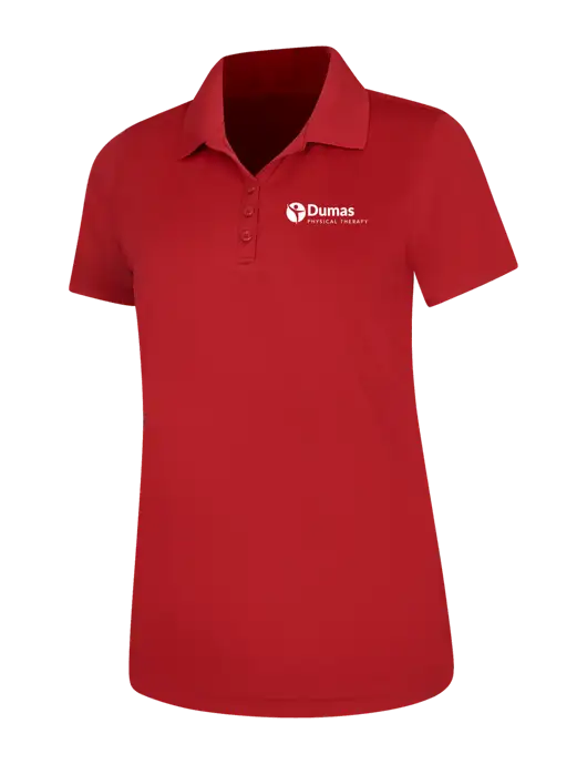Red Womens Dry Zone UV Mesh Polo w/Dumas Logo