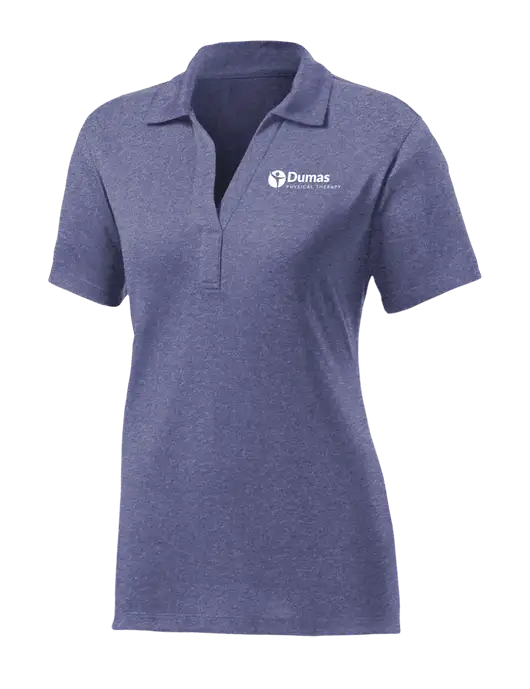 Womens Navy Heather Contender Polo w/Dumas Logo