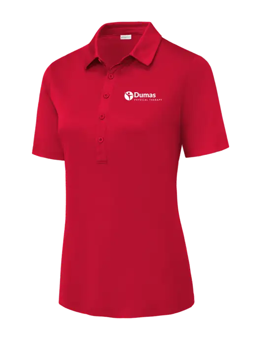 True Red Womens Posi-UV Pro Polo w/Dumas Logo