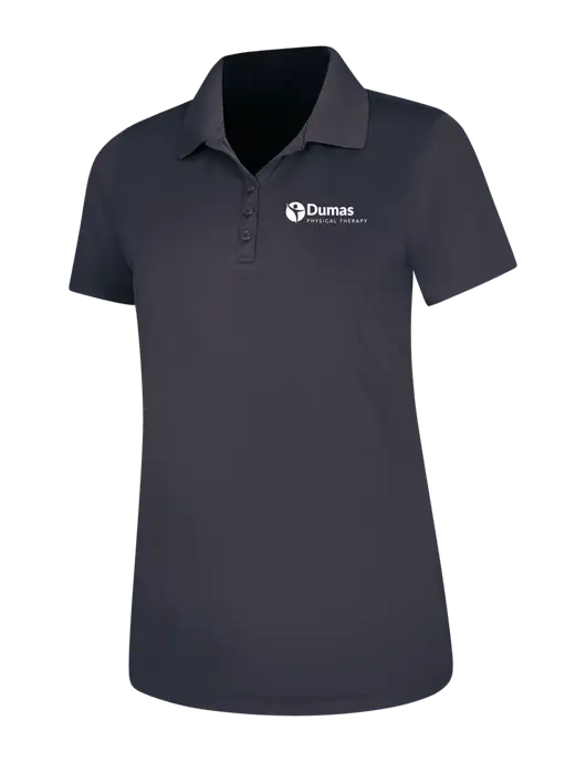 Dark Grey Womens Dry Zone UV Mesh Polo w/Dumas Logo