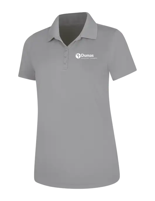 Light Grey Womens Dry Zone UV Mesh Polo w/Dumas Logo