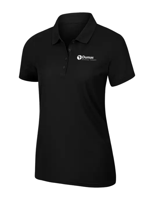Womens Black Core Classic Pique Polo w/Dumas Logo