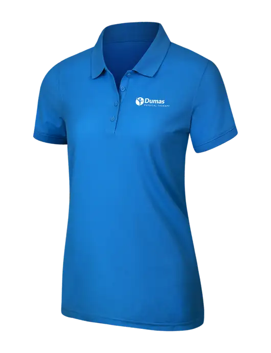 Light Royal Blue Womens Core Classic Pique Polo w/Dumas Logo