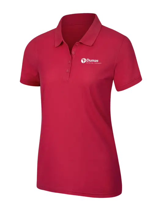 Red Womens Core Classic Pique Polo w/Dumas Logo