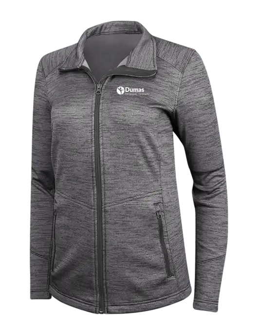 Womens Dark Grey Digi Stripe Fleece Jacket w/Dumas Logo