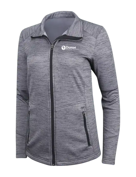 Medium Grey Womens Digi Stripe Fleece Jacket w/Dumas Logo
